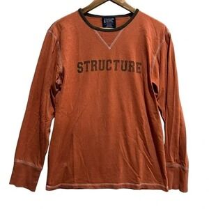VTG‎ Structure Men's Crewneck Casual Long Sleeve Logo Shirt Size Small